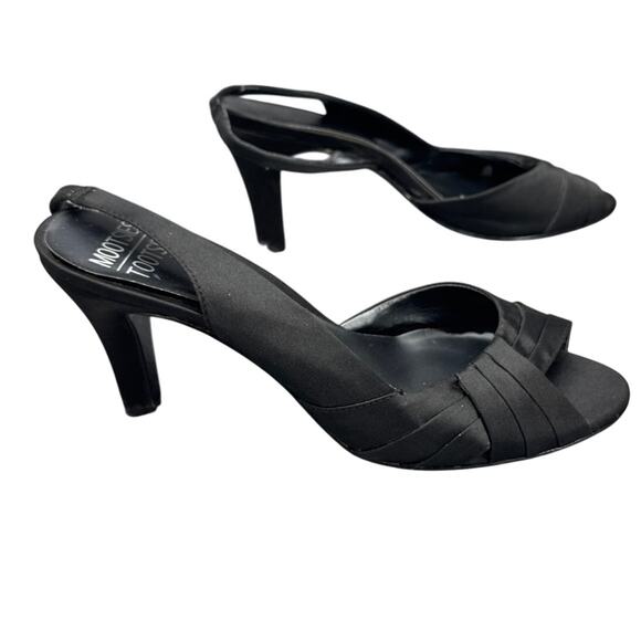Mootsies Tootsies Vintage 90s Black Slingback Peep Toe Sandal Women 7.5 - Picture 5 of 8